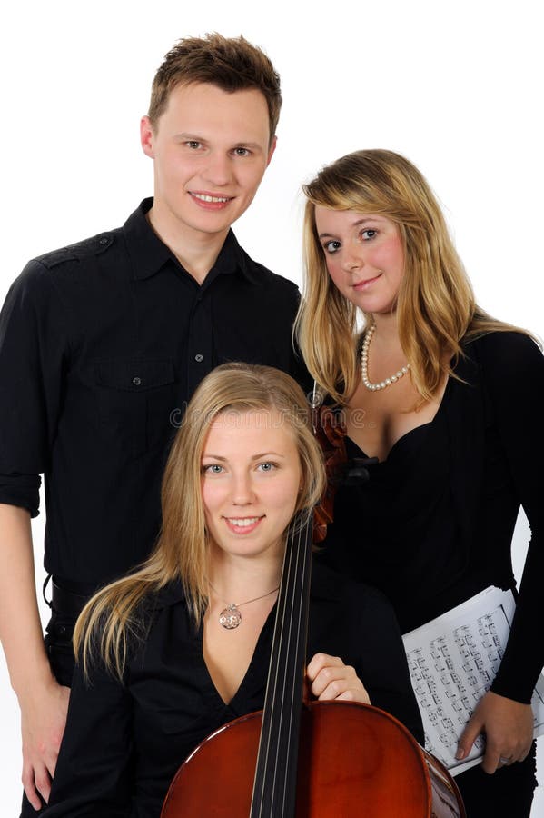 Young classical music team royalty free stock image