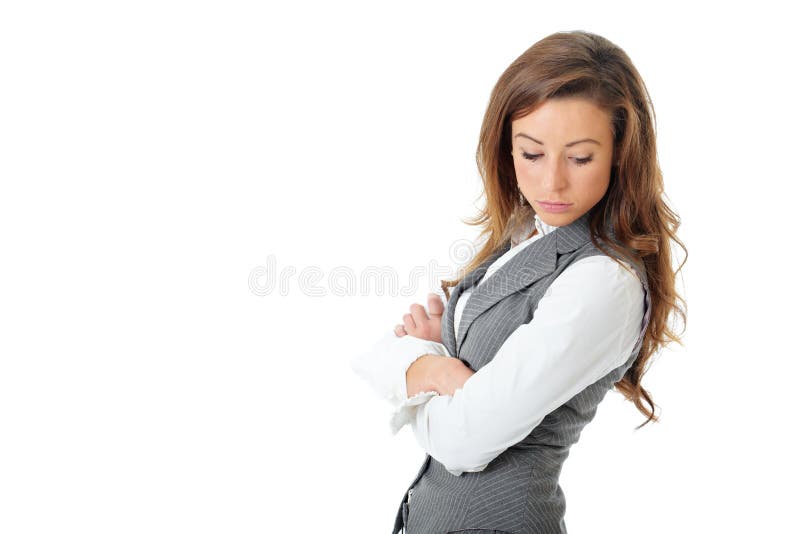 Young confident attractive businesswoman, isolated