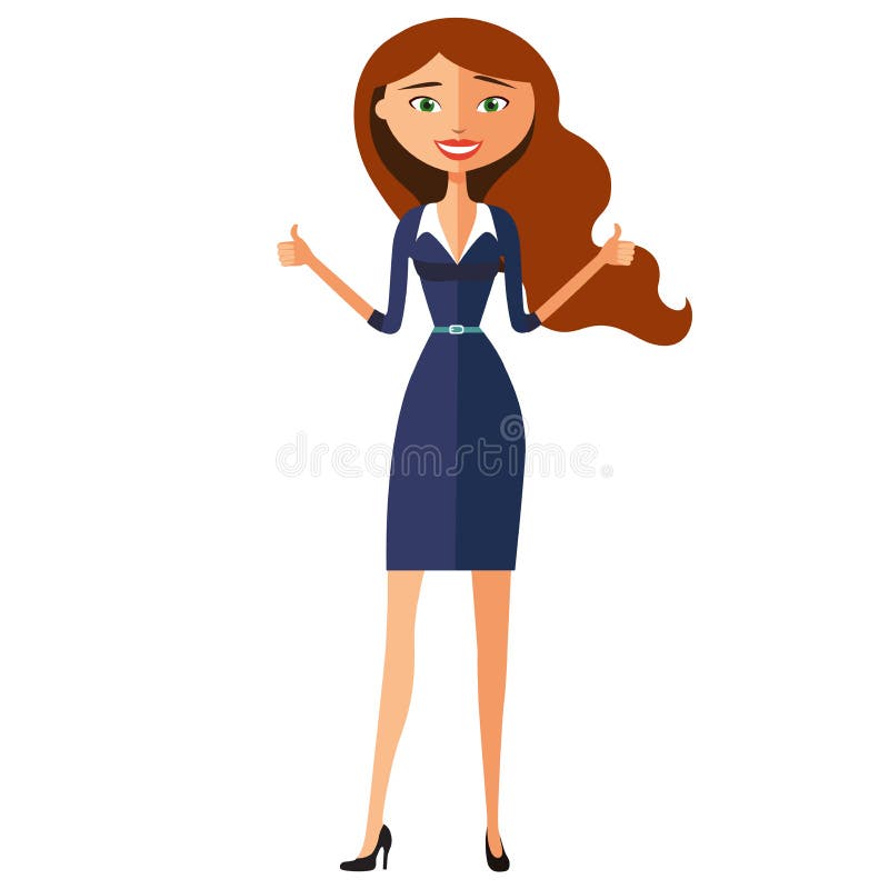 Young Confident Business Lady Approving Something. Smiling Woman ...