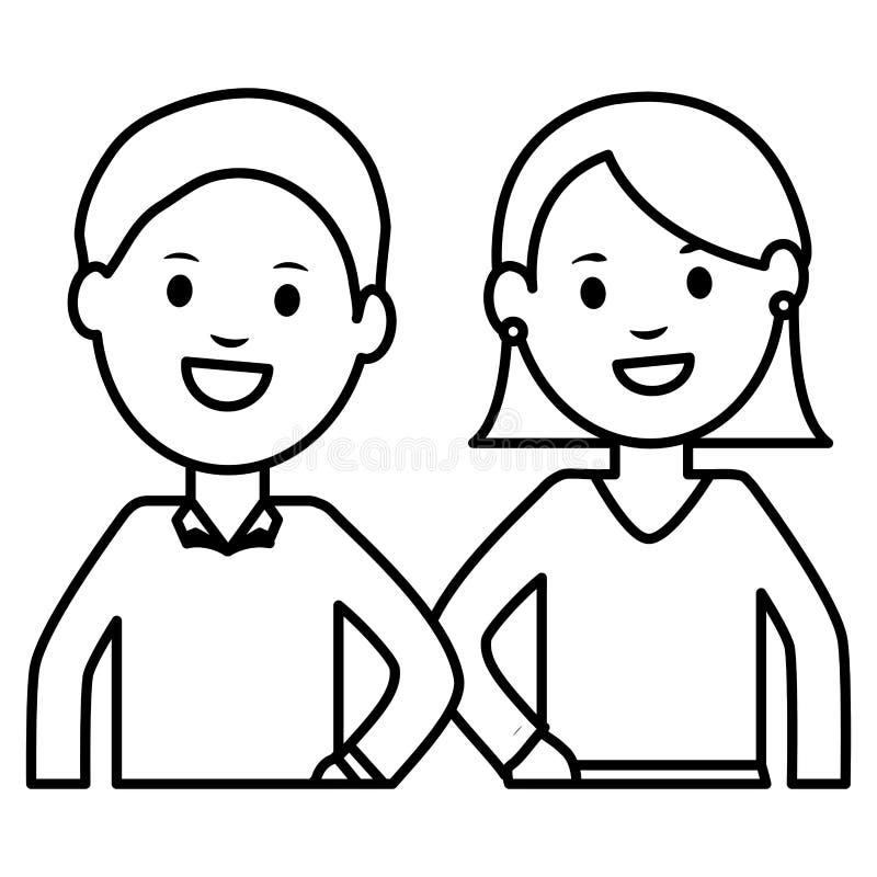 Young Couple Avatars Characters Stock Vector - Illustration of girl ...