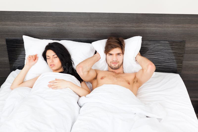 Young couple bed stock photos