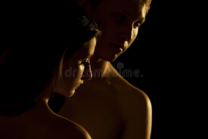 Young Couple, on black