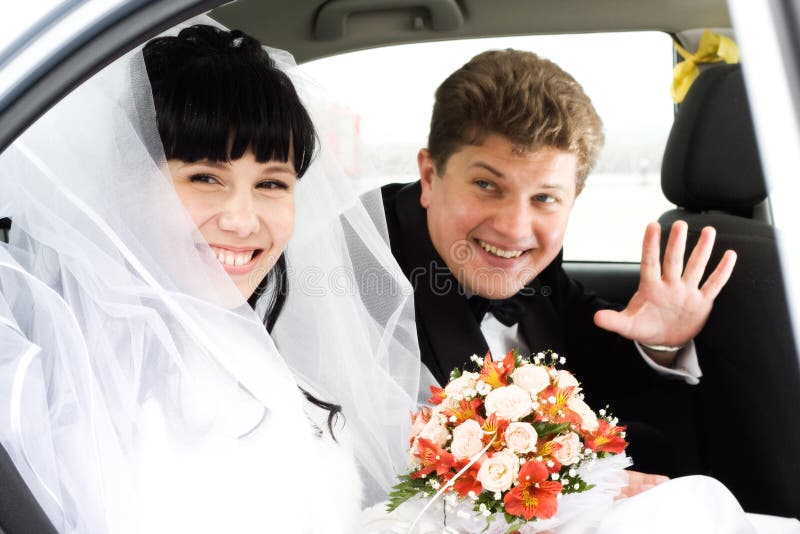 Young couple in the car