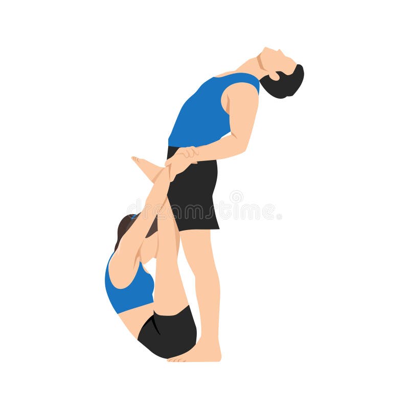 Advanced Partner Yoga Pose Couples Yoga Stock Illustration 1950015586