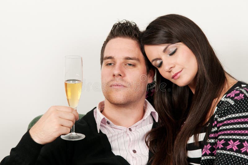Young Couple Drinking Champagne Stock Photo Image of face, adult