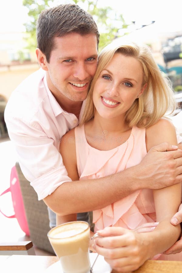 Young Couple Enjoying Coffee stock photo