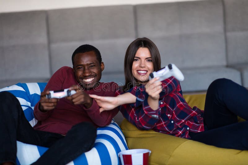 African American Boyfriend Winning Video Game Girlfriend Stock Photo by  ©EdZbarzhyvetsky 181571646