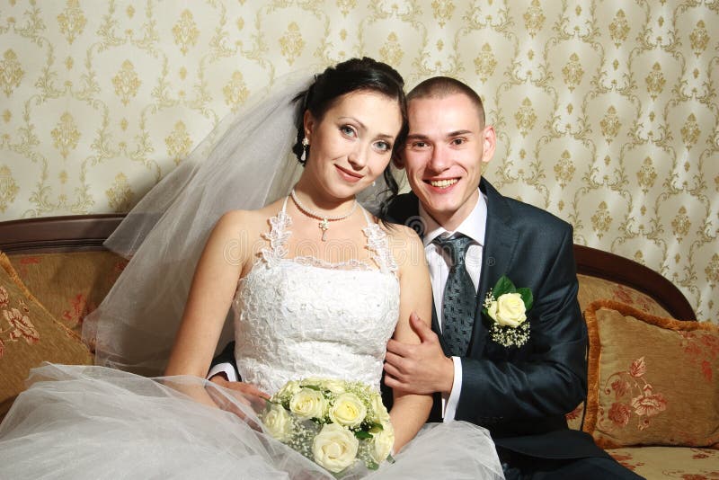  Young  Couple  Married  In The Wedding Room  Stock Photo 