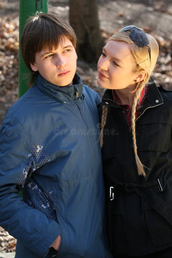 Young couple in park