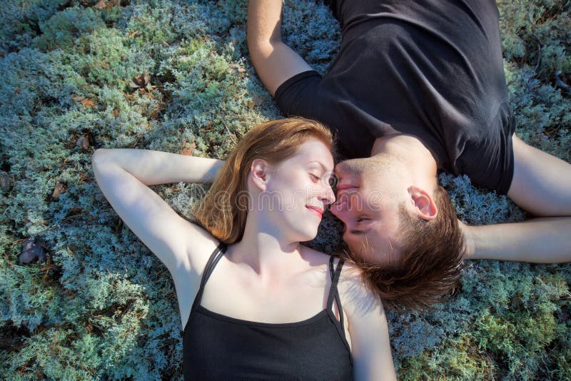 Young couple resting royalty free stock photo