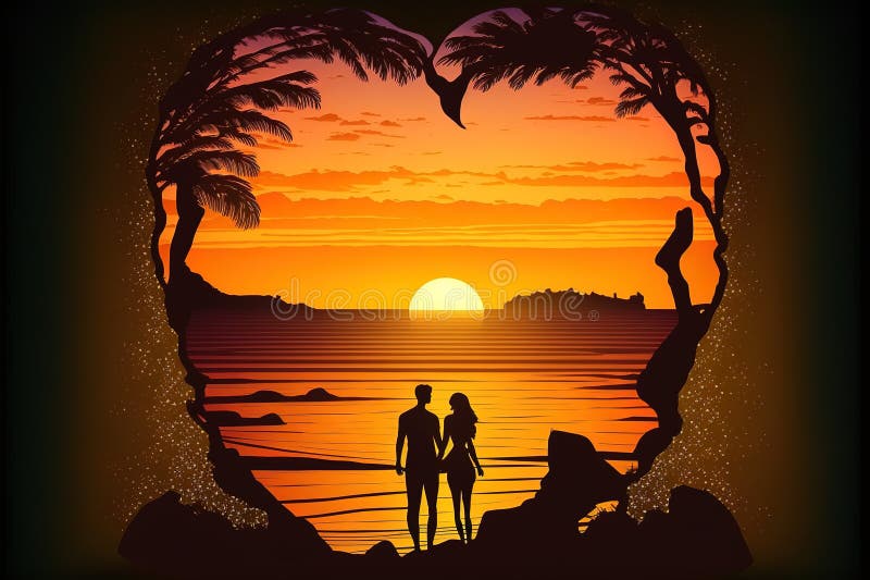 Sunset Couple Silhouette