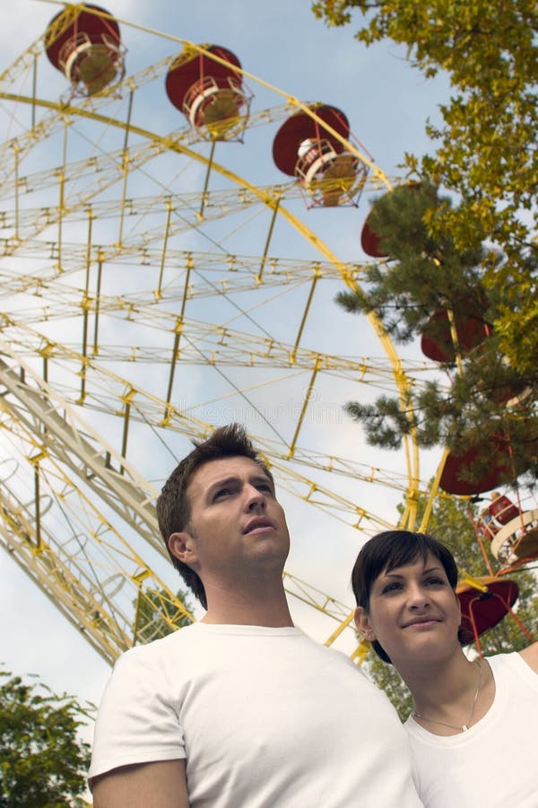 Young Couple in the Theme Park