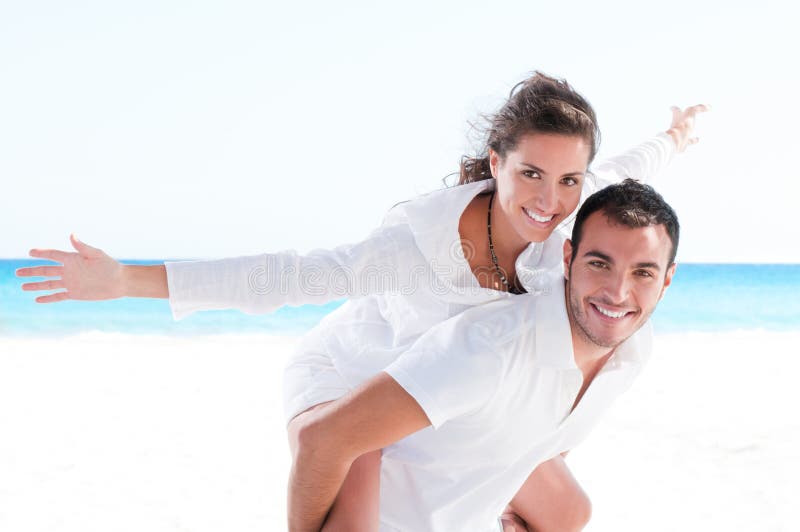 Young couple together at beach royalty free stock photo Young couple together at beach royalty free stock photo
