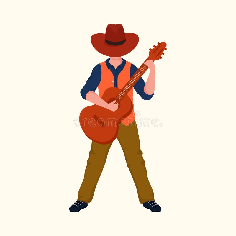 Cowboy Playing Guitar Stock Illustrations – 212 Cowboy Playing Guitar ...