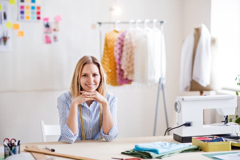 Young Creative Woman in a Studio, Startup Business. Stock Image - Image ...