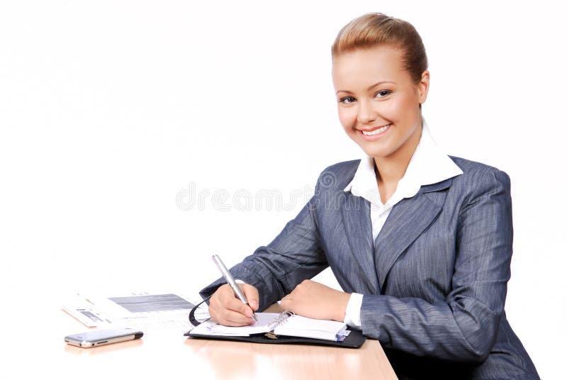 Young cute secretary royalty free stock photo