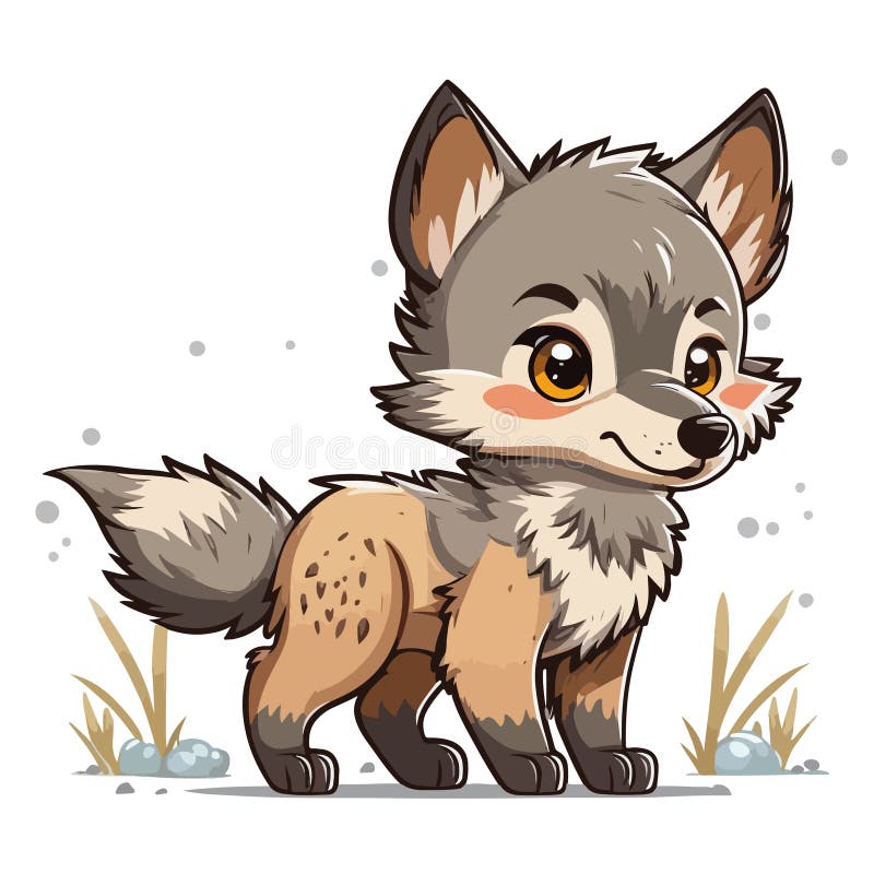 Young Cute Wolf. Baby Wolf. Vector Graphics, Illustration for Children ...