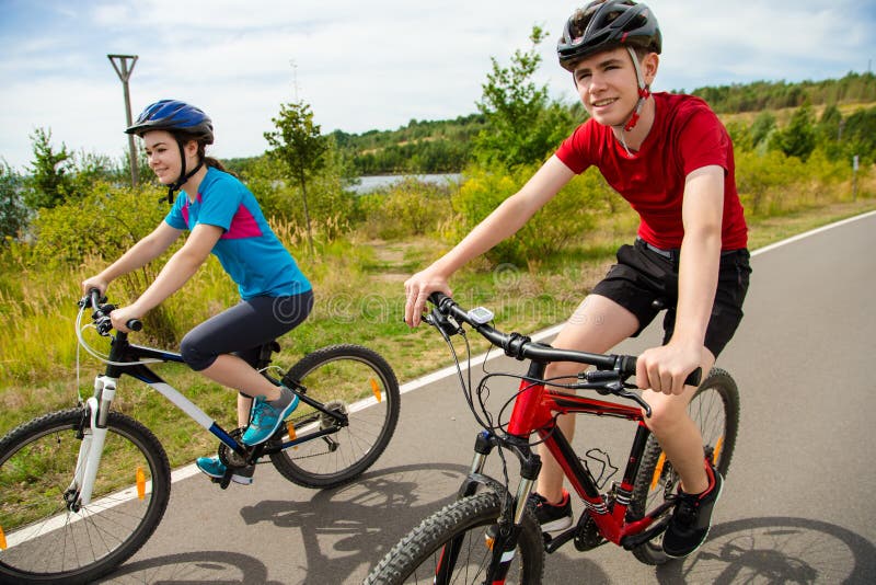 Young cyclists stock photo. Image of children, helmets - 77814402