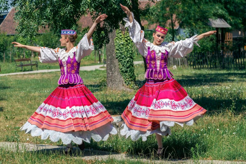 Young dancer girls from Belarus in traditional costume stock photos Young dancer girls from Belarus in traditional costume stock photos