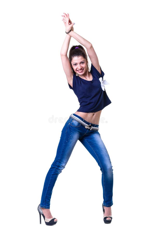 Young Dancing Girl Isolated on a White Background Stock Image Image