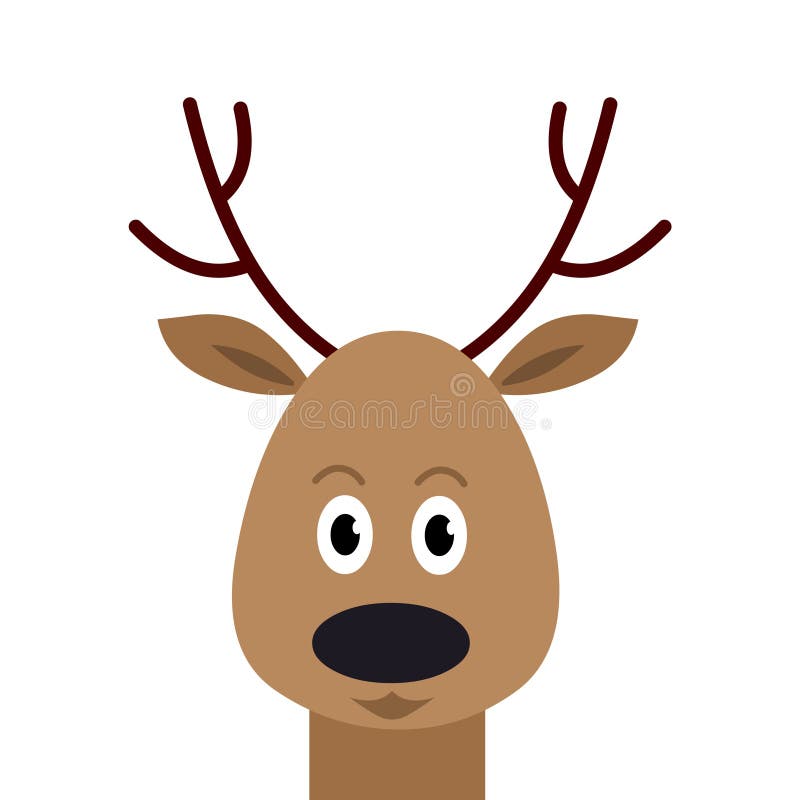 Deer Face  Deer Head Vector Illustration Flat Style Stock  Vector - Illustration of cartoon, animal: 110811660
