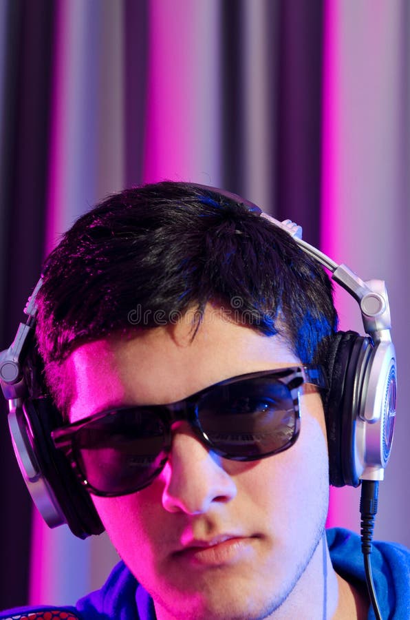 Young DJ playing music stock photo. Image of male, entertainment 24168162