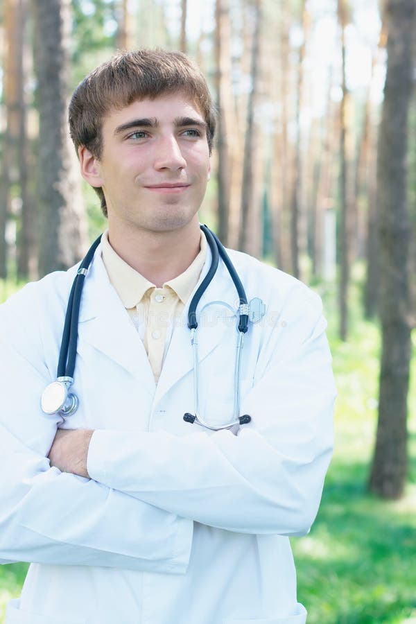 Young doctor at the park