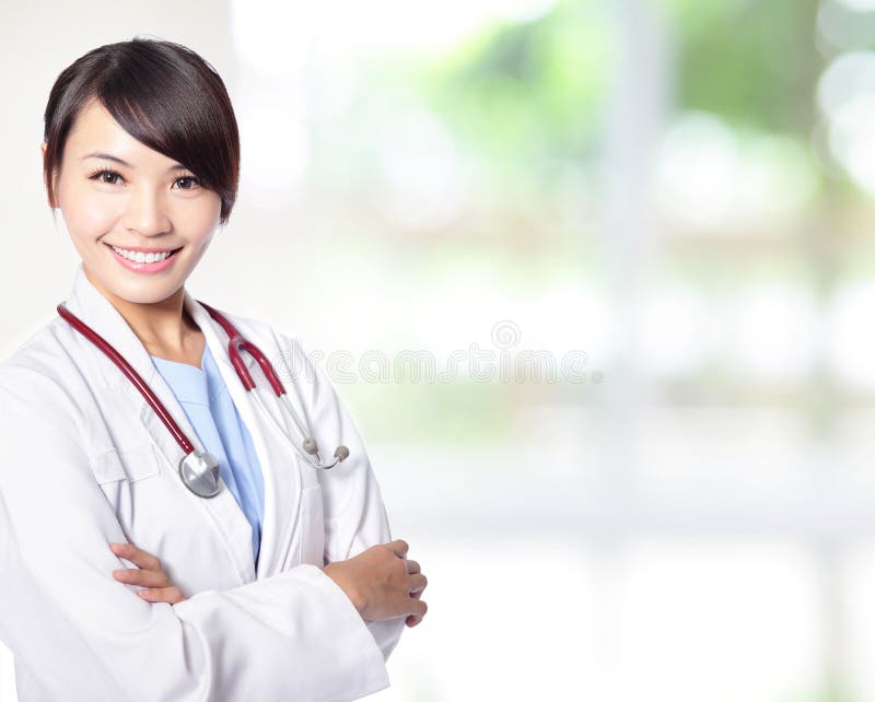 Young doctor woman smile face royalty free stock photo