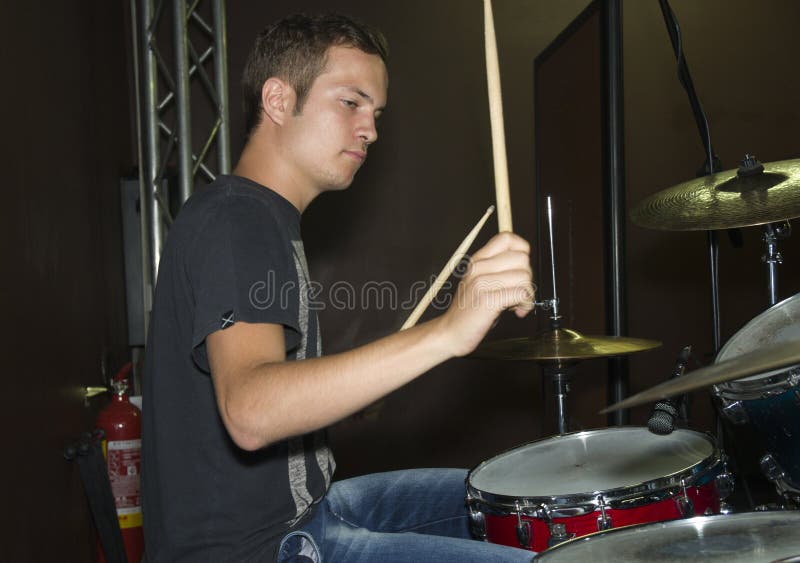 Young drummer stock photo. Image of metal, play, beat 74830058