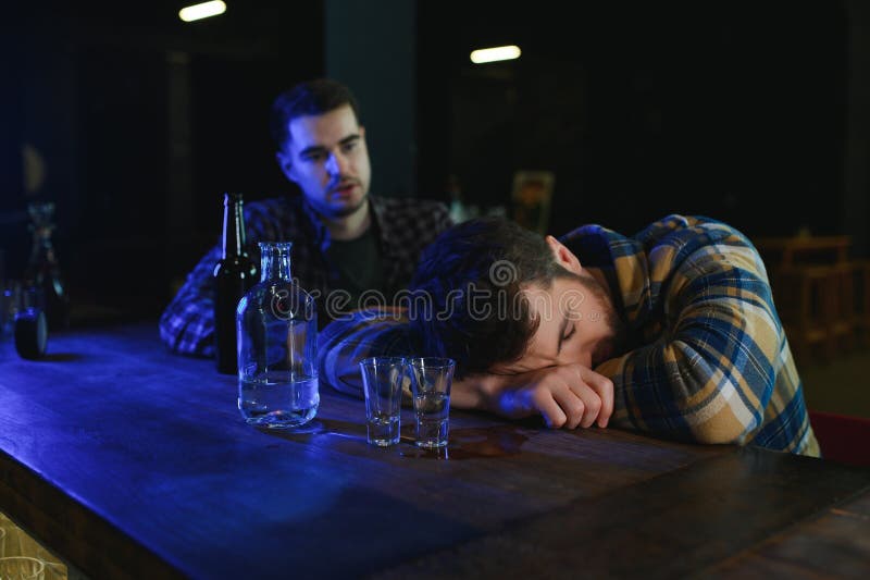 Portrait Drunk Man Bar Counter Stock Photos - Free & Royalty-Free Stock ...