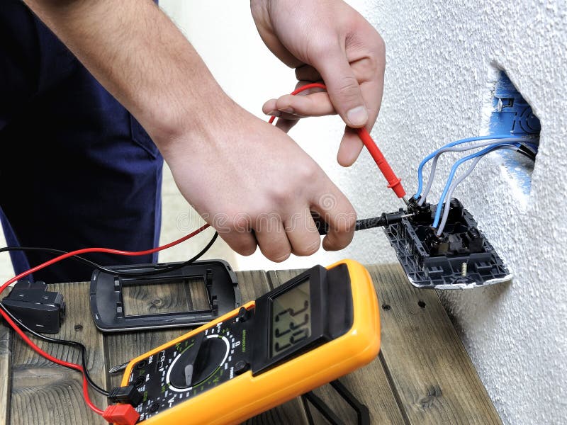 Young Electrician Working in a Residential Electrical Installation Stock  Photo - Image of profession, operating: 106866956