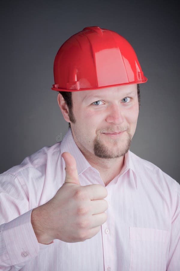 Young Engineer With Thumb Up