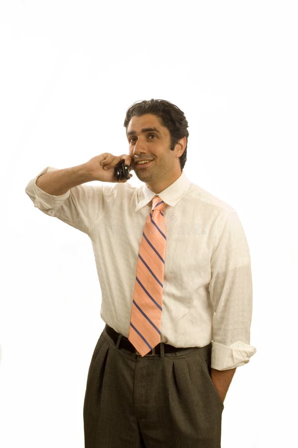 Young executive on phone