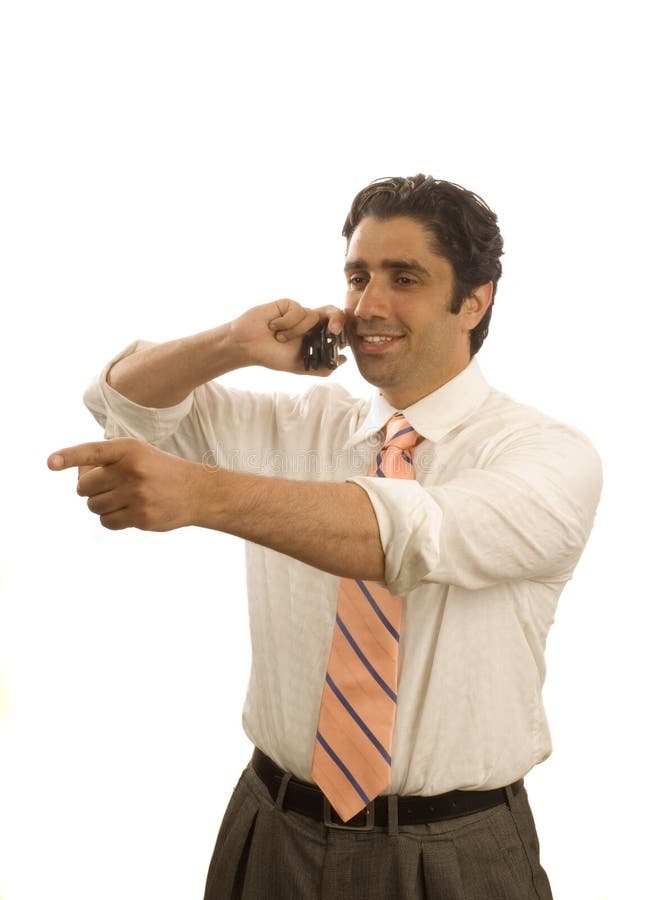 Young executive on phone