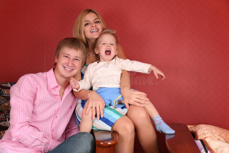 Young family laughing