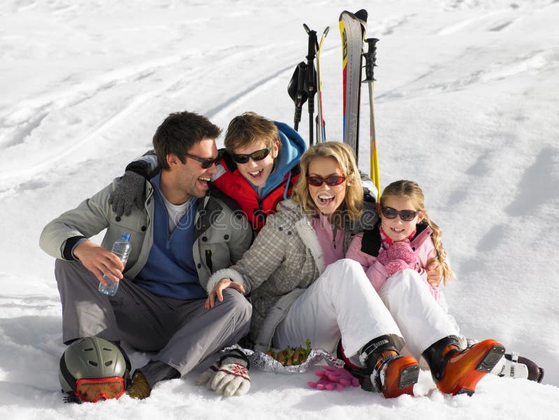 Young Family On Ski Vacation