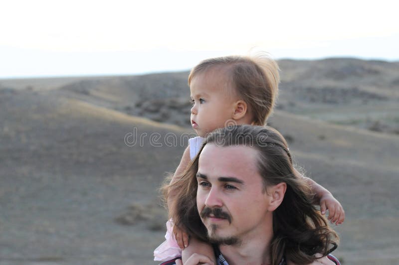 Young father and daughter stock image Young father and daughter stock image