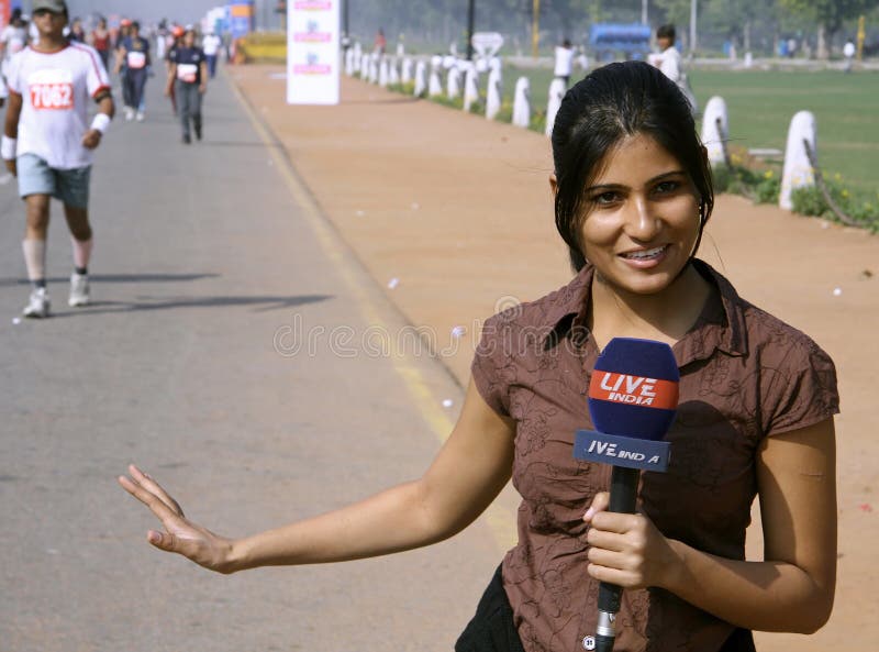 Young female journalist
