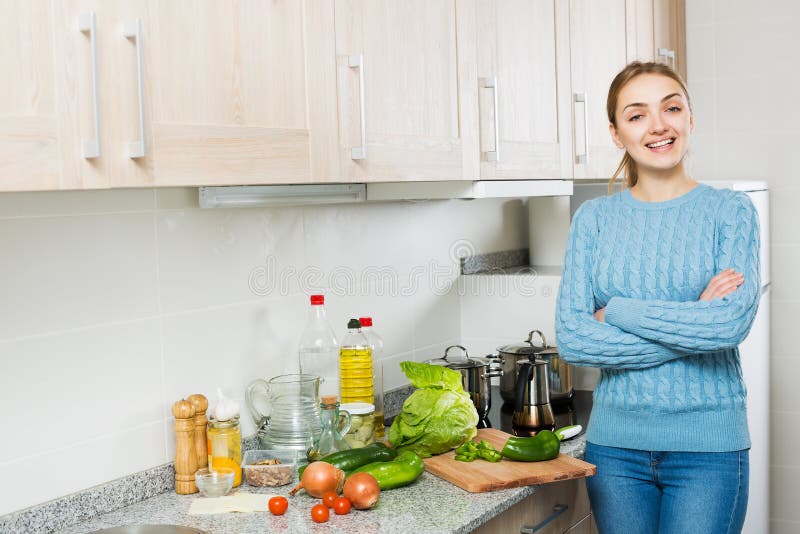 Young female learning new recipe