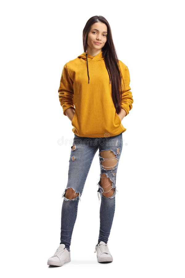 hoodie with ripped jeans