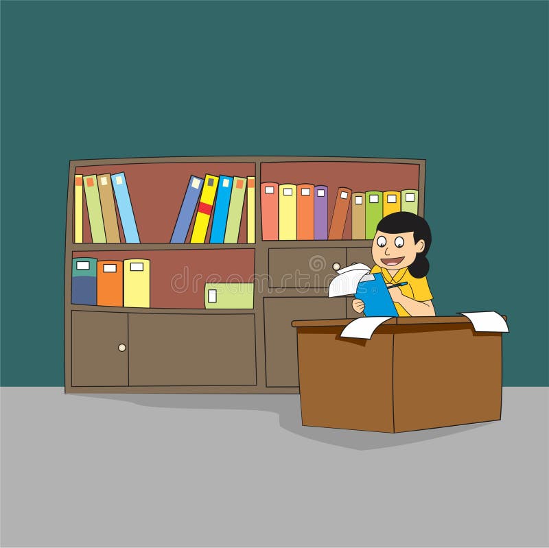 Book keeper stock illustration. Illustration of computer 4673697