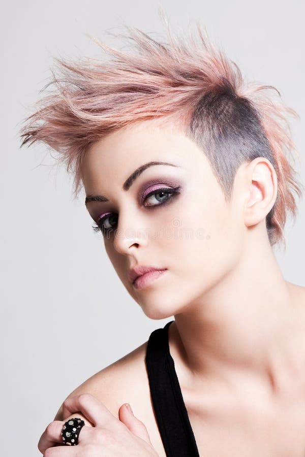 Young Female Punk with Pink Hair