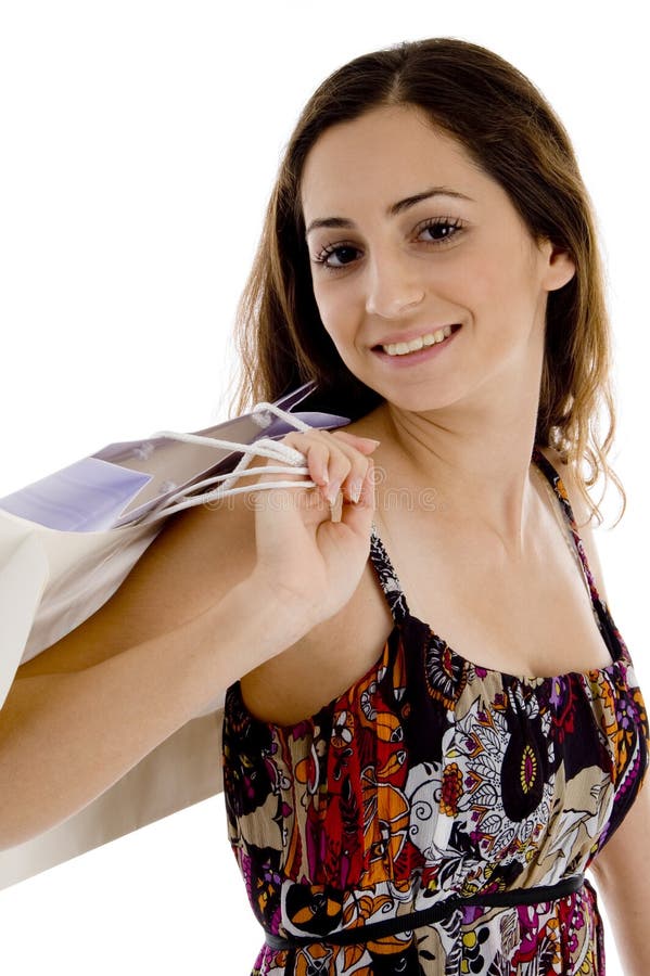 Young female with shopping bags