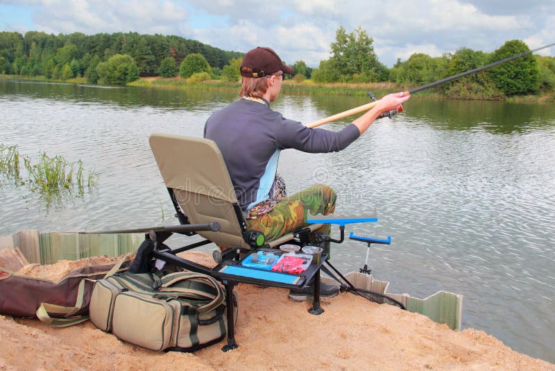 Young fishing man