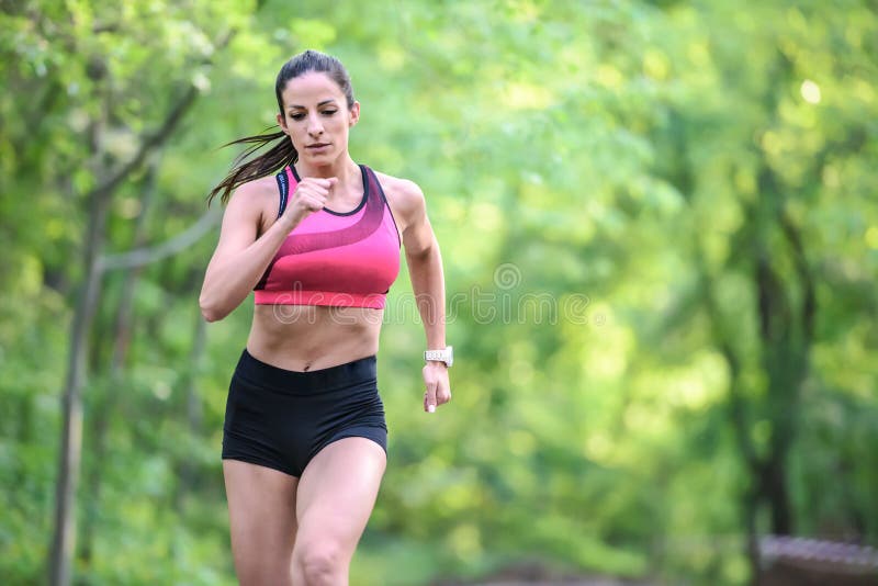 Young Fitness Woman Jogging in the Park Stock Image - Image of exercise ...