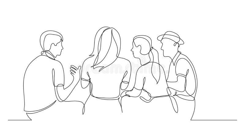 Hand sketch of a group friends Royalty Free Vector Image