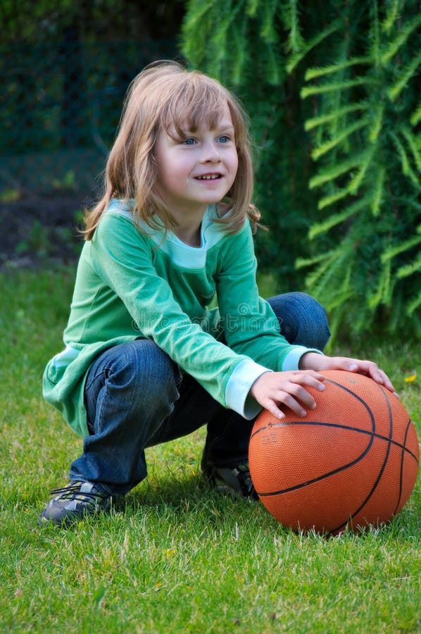 Young girl and ball