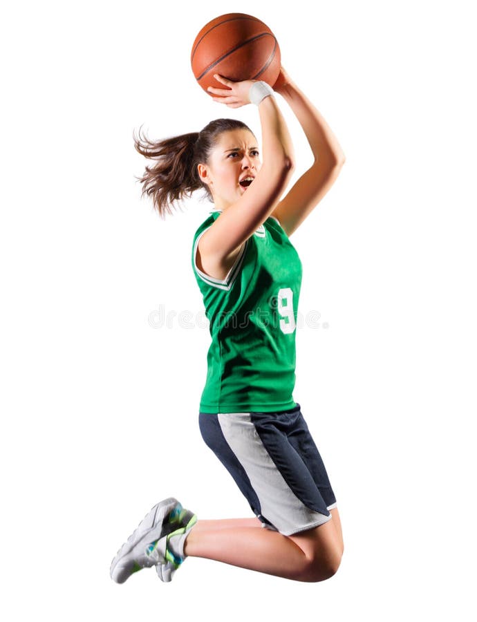 Young girl basketball player royalty free stock photography