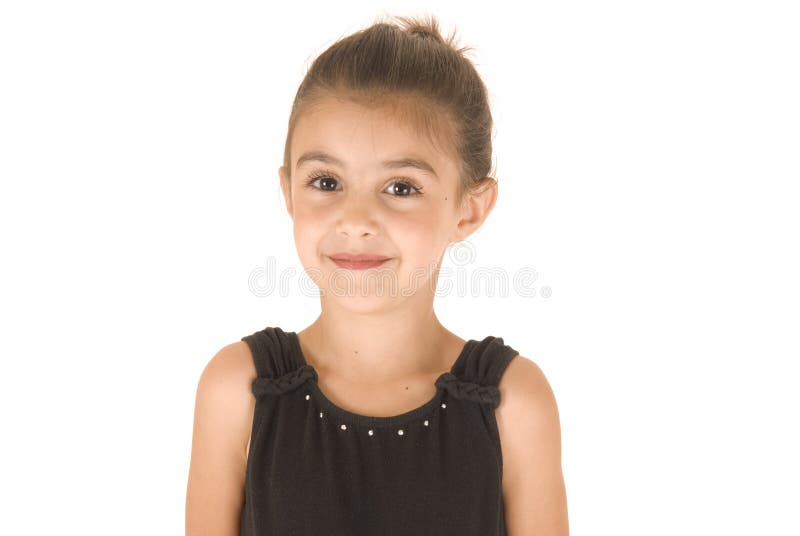 Young girl in black leotard