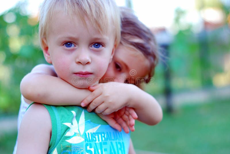 Young girl and boy together